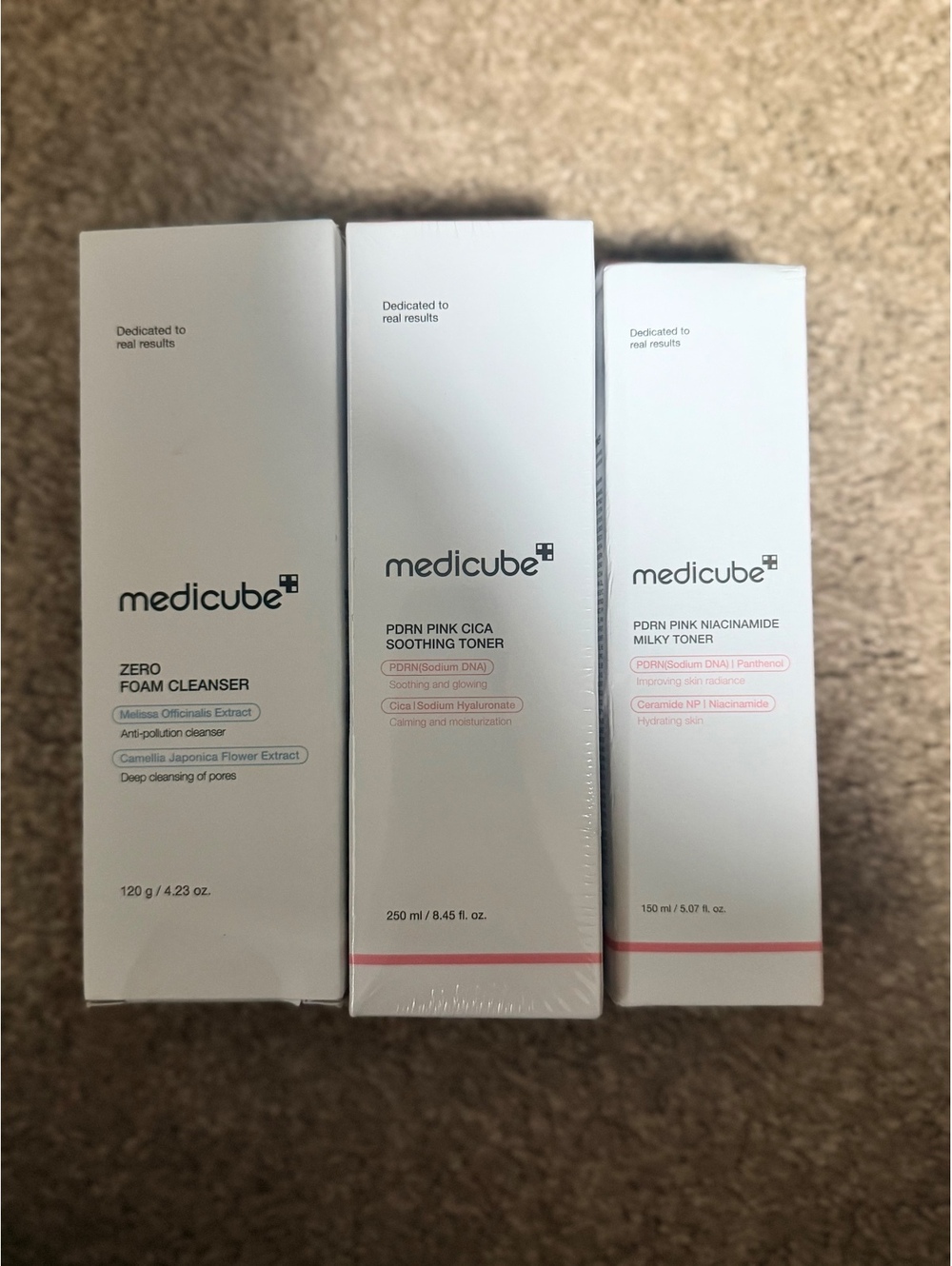 Medicube 3-Pc Skincare Set: Zero Foam Cleanser + PDRN Pink Toners